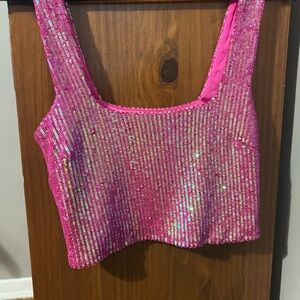Chique Pink Sequin Crop